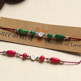 Handmade GS Bead Work Rakhi (Assorted Set of 2)