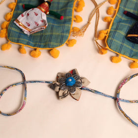  Handmade GS Fabric Flower Rakhi (Set of 2)