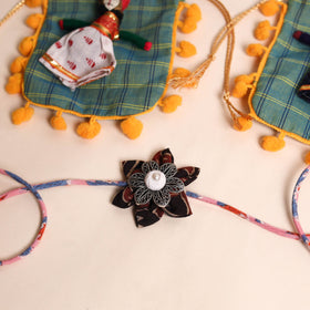  Handmade GS Fabric Flower Rakhi (Set of 2)
