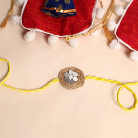  Handmade GS & Mirror Work Jute Rakhi (Set of 2)