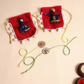  Handmade GS & Mirror Work Jute Rakhi (Set of 2)