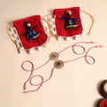  Handmade GS & Stone Work Jute Rakhi (Set of 2)