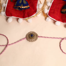 Handmade GS & Stone Work Jute Rakhi (Set of 2)