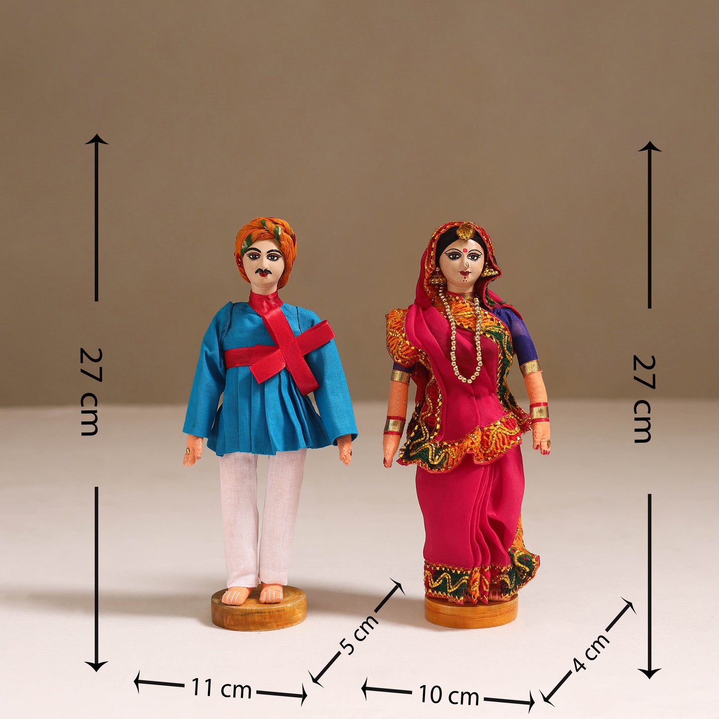 Handmade Gujarati Couple Traditional Dolls 02