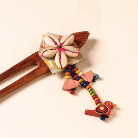  Handmade Gulmohar Flower Wooden Juda Stick 