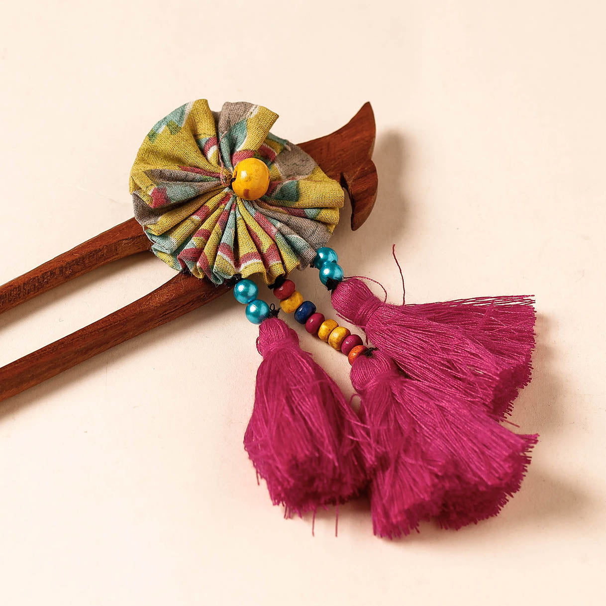  Handmade Gulmohar Flower Wooden Juda Stick 