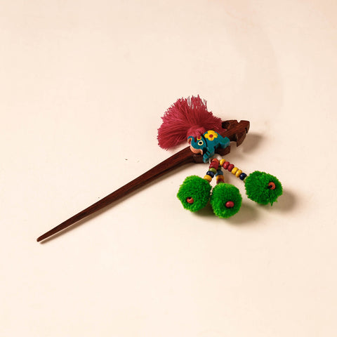  Handmade Gulmohar Flower Wooden Juda Stick 