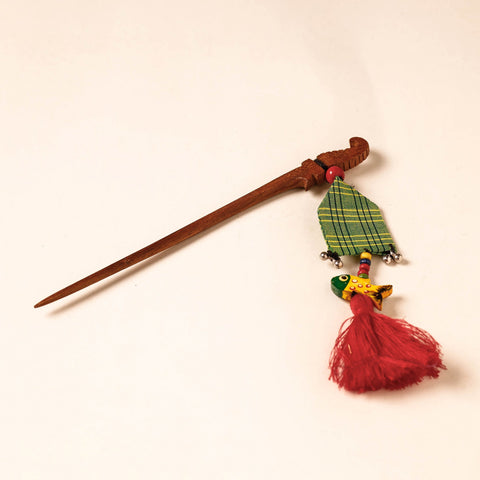  Handmade Gulmohar Flower Wooden Juda Stick 