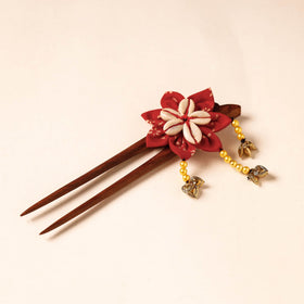  Handmade Gulmohar Flower Wooden Juda Stick 