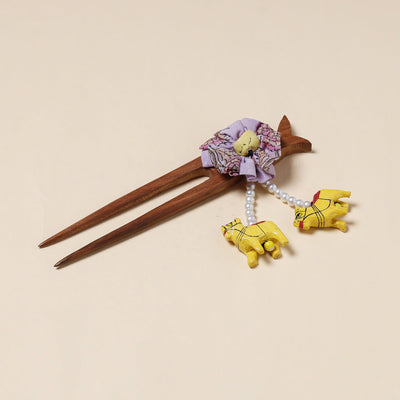  Handmade Gulmohar Flower Wooden Juda Stick 