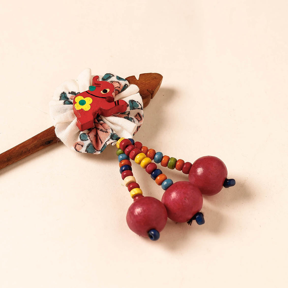  Handmade Gulmohar Flower Wooden Juda Stick 