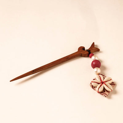  Handmade Gulmohar Flower Wooden Juda Stick 