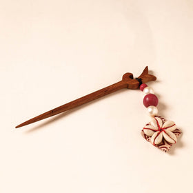  Handmade Gulmohar Flower Wooden Juda Stick 