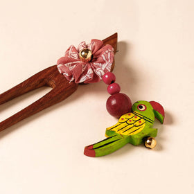  Handmade Gulmohar Flower Wooden Juda Stick 