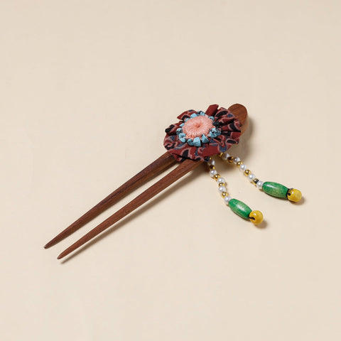  Handmade Gulmohar Flower Wooden Juda Stick 