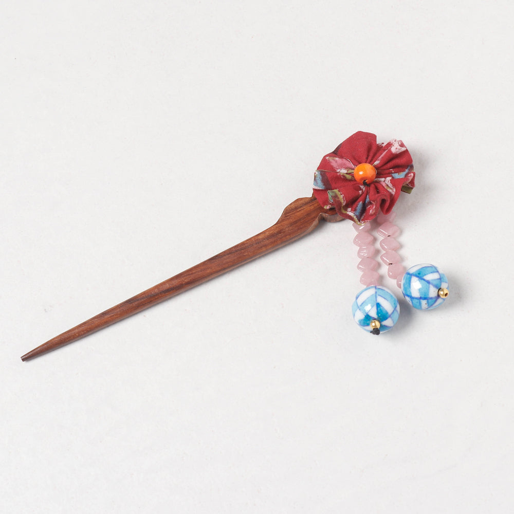  Handmade Gulmohar Flower Wooden Juda Stick 