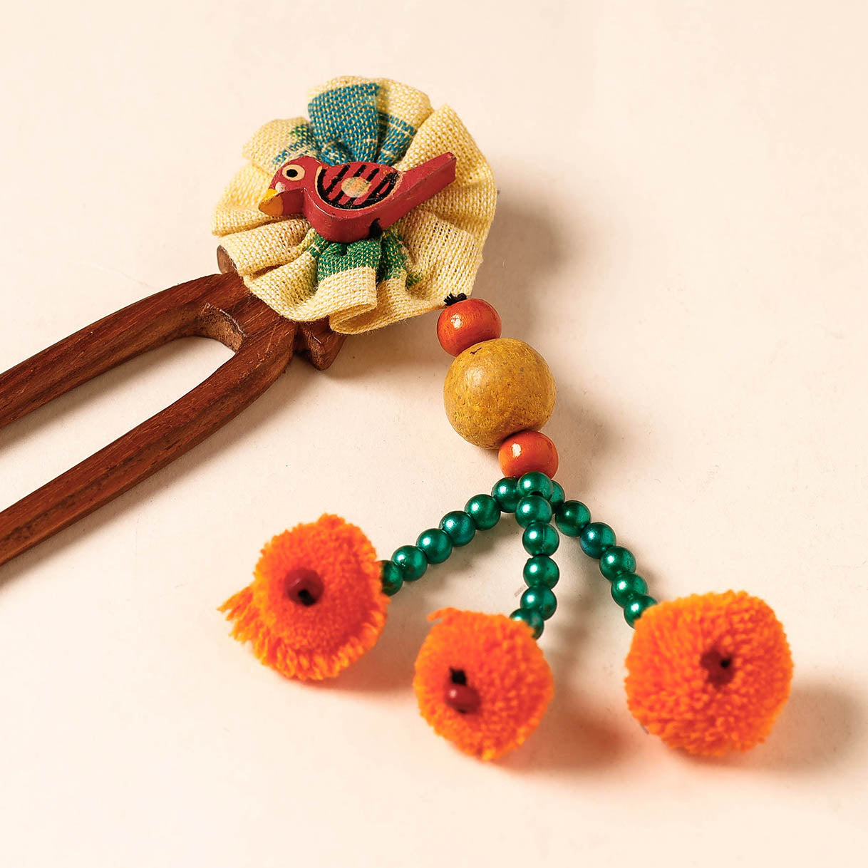  Handmade Gulmohar Flower Wooden Juda Stick 