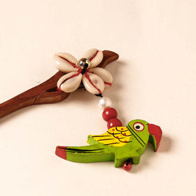  Handmade Gulmohar Flower Wooden Juda Stick 