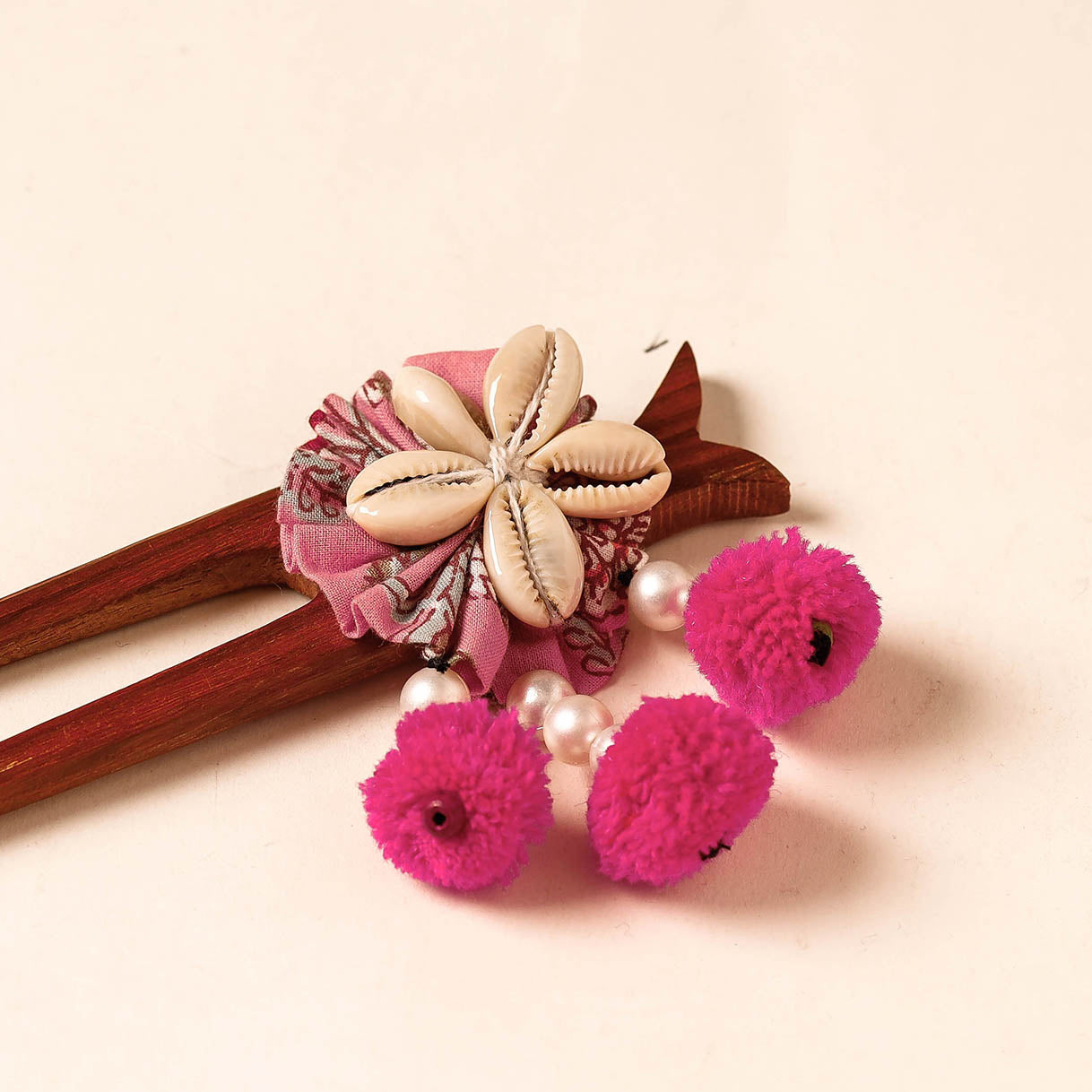  Handmade Gulmohar Flower Wooden Juda Stick 
