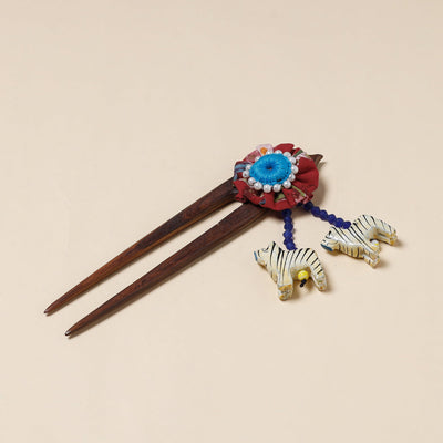  Handmade Gulmohar Flower Wooden Juda Stick 