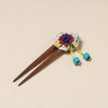  Handmade Gulmohar Flower Wooden Juda Stick 