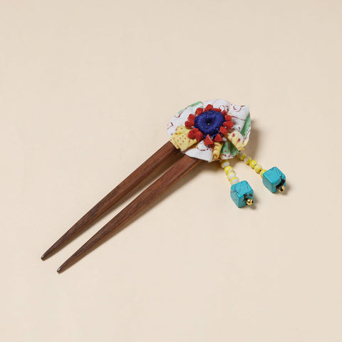 Handmade Gulmohar Flower Wooden Juda Stick 