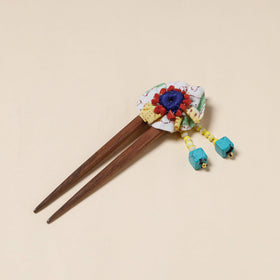  Handmade Gulmohar Flower Wooden Juda Stick 