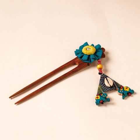 Handmade Gulmohar Flower Wooden Juda Stick 