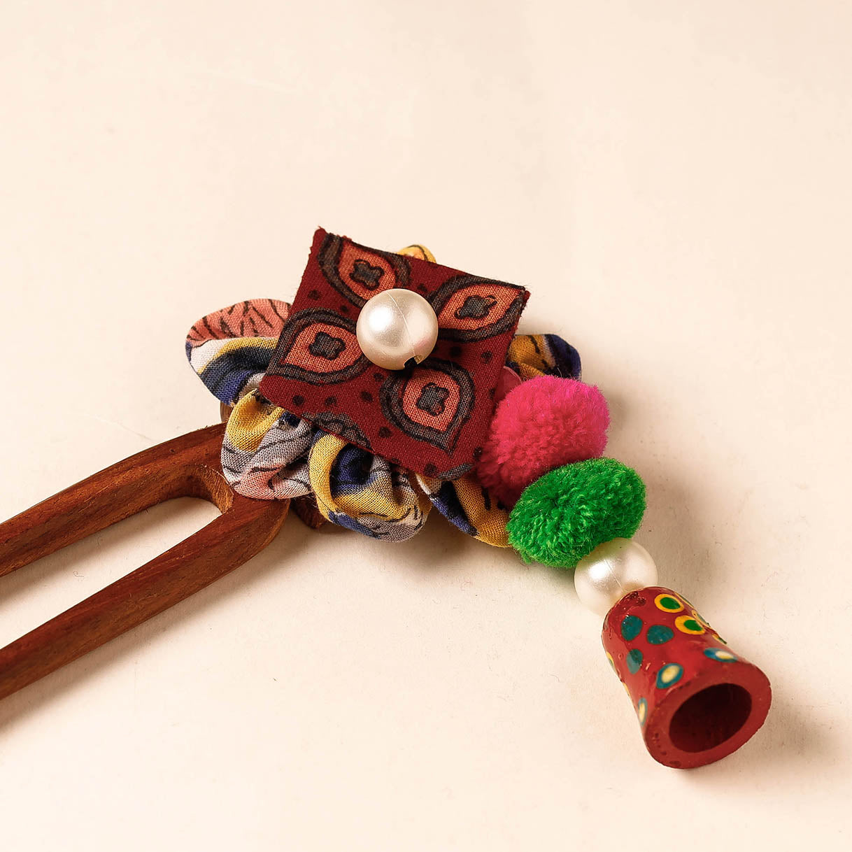  Handmade Gulmohar Flower Wooden Juda Stick 