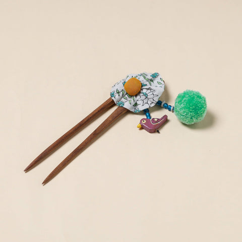  Handmade Gulmohar Flower Wooden Juda Stick 