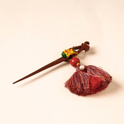  Handmade Gulmohar Flower Wooden Juda Stick 
