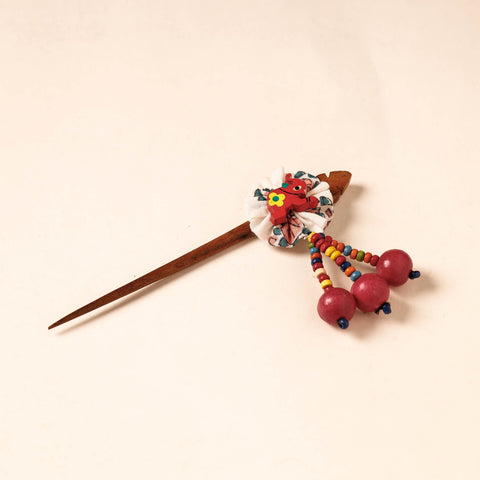  Handmade Gulmohar Flower Wooden Juda Stick 