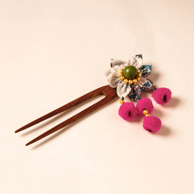  Handmade Gulmohar Flower Wooden Juda Stick 