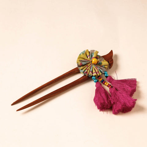  Handmade Gulmohar Flower Wooden Juda Stick 