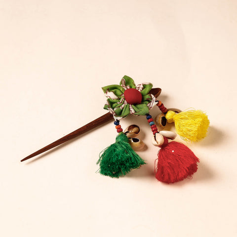  Handmade Gulmohar Flower Wooden Juda Stick 