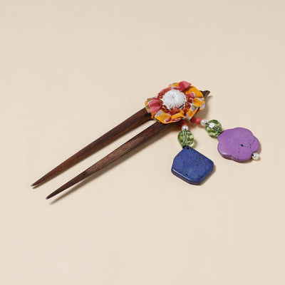  Handmade Gulmohar Flower Wooden Juda Stick 