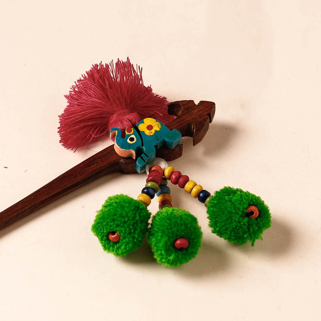  Handmade Gulmohar Flower Wooden Juda Stick 