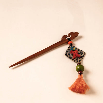  Handmade Gulmohar Flower Wooden Juda Stick 