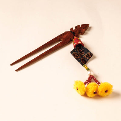  Handmade Gulmohar Flower Wooden Juda Stick 