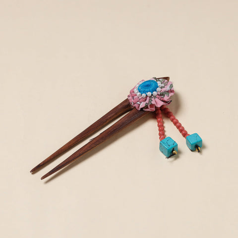  Handmade Gulmohar Flower Wooden Juda Stick 