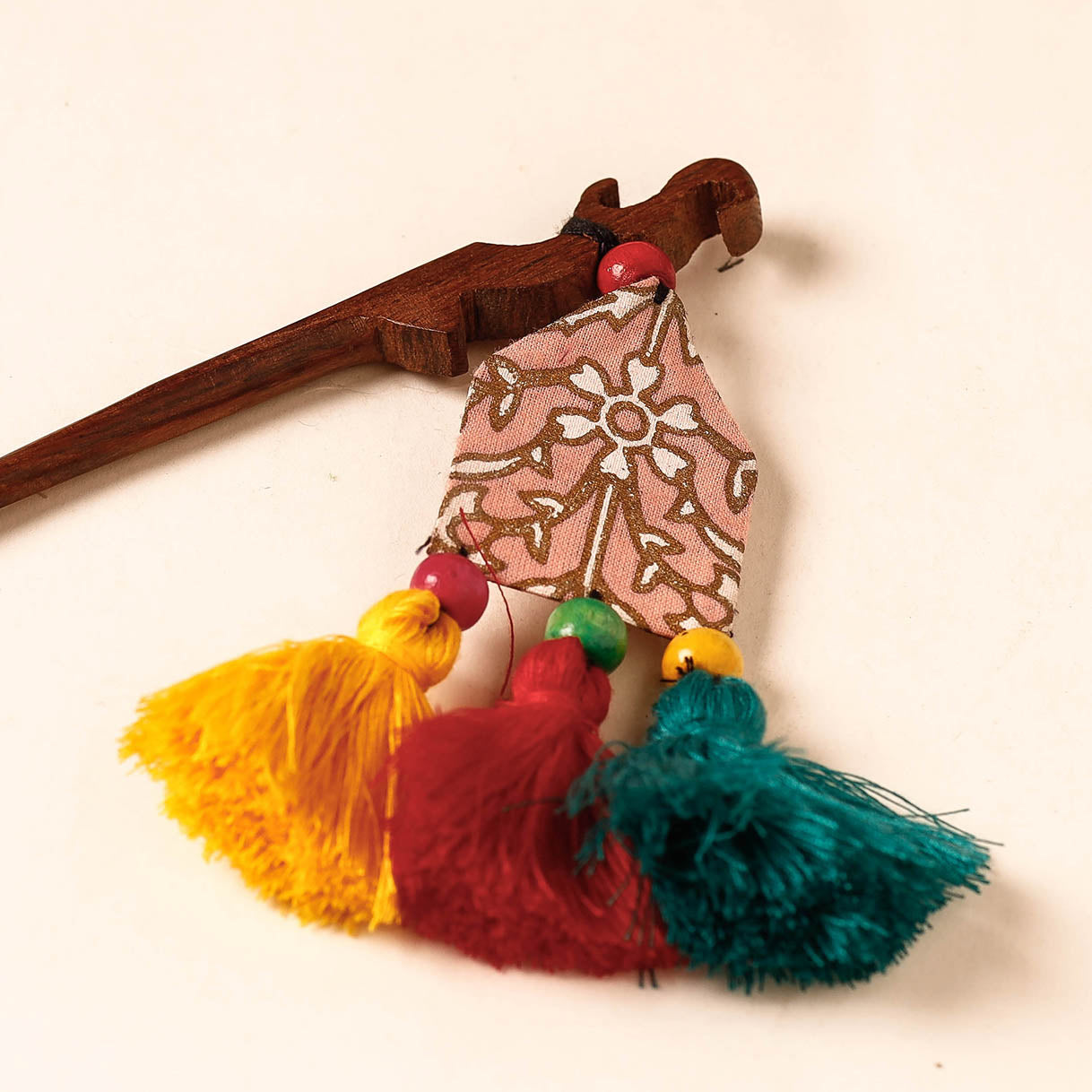  Handmade Gulmohar Flower Wooden Juda Stick 