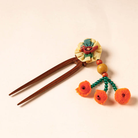  Handmade Gulmohar Flower Wooden Juda Stick 