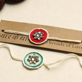 Handmade Kundan Work Rakhi (Assorted Set of 2)