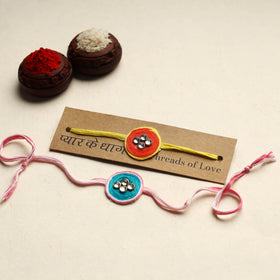 Handmade Kundan Work Rakhi (Assorted Set of 2)