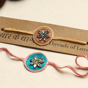 Handmade Kundan Work Rakhi (Assorted Set of 2)
