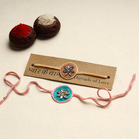Handmade Kundan Work Rakhi (Assorted Set of 2)