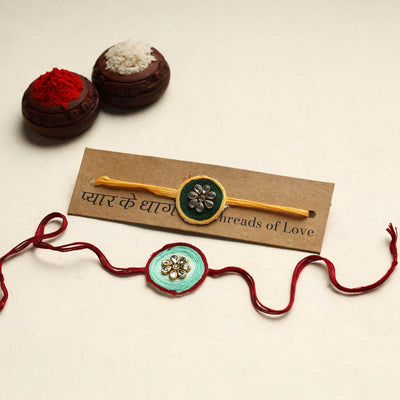 Handmade Kundan Work Rakhi (Assorted Set of 2)