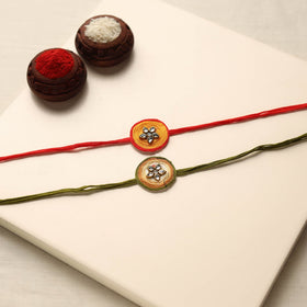 Handmade Kundan Work Rakhi (Assorted Set of 2)
