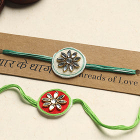 Handmade Kundan Work Rakhi (Assorted Set of 2)