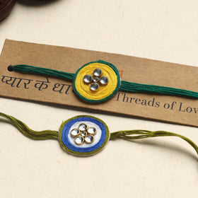 Handmade Kundan Work Rakhi (Assorted Set of 2)